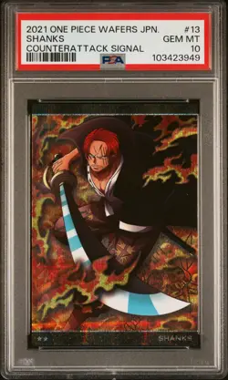 [PSA 10] Shanks 13 2021 Counterattack One Piece Wafer Card Japanese Holo POP 8 - Image 1