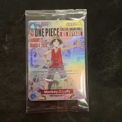 One Piece Monkey.D.Luffy US College Basketball Promo Card *SEALED* - Image 1
