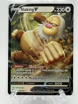 Slaking V - 058/078 - Pokemon Go Sword & Shield Ultra Rare Card NM - Image 1