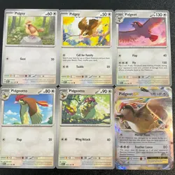 x6 pidgey pidgeotto pidgeot pokemon cards Lot Ex Holo Evolution Rare cute Bird - Image 1