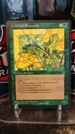 EMERALD DRAGONFLY Italian Version MAGIC The Gathering 1995 SUMMON Trading Card - Image 1