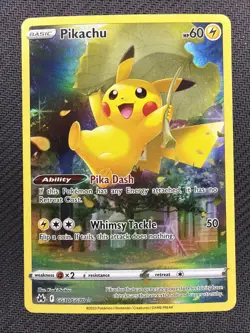 Pikachu GG30/GG70 NM Pokemon Card – Crown Zenith Galarian Gallery Holo - Image 1