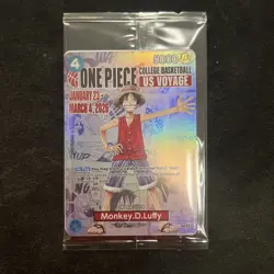 One Piece Monkey.D.Luffy US College Basketball Promo Card *SEALED* - Image 1
