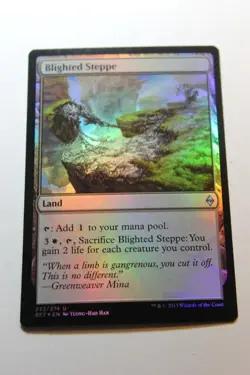 MTG Blighted Steppe x1-Foil -Battle for Zendikar-Lightly Played - Image 1