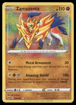 Zamazenta Amazing Rare SWSH04: Vivid Voltage 102/185 NM Pokemon TCG - Image 1