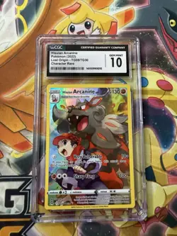 Pokemon Hisuian Arcanine Lost Origin Character Rare Full Art #TG08 CGC 10 - Image 1