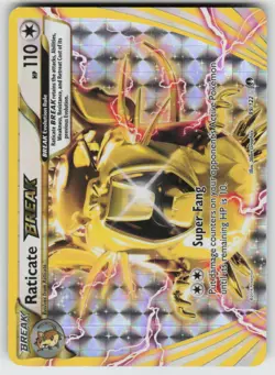 Raticate BREAK 89/122 BREAK Rare BREAKpoint Pokemon Holo Near Mint - Image 1
