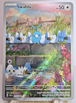 Pokemon TCG Swablu 213/182 Paradox Rift Illustration Rare Full Ar - Image 1