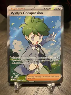 Wally's Compassion 176/132 Full Art Rare Holo Pokemon Card NM Condition - Image 1