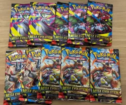 10x Pokemon Mega Evolution Base Set Sealed Booster Packs - Sealed - Image 1