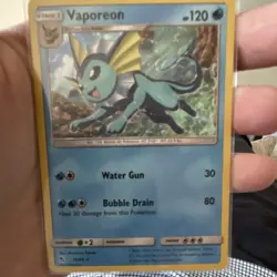 Pokemon TCG Hidden Fates Vaporeon 18/68 Holo Rare, 120 HP Stage 1 - Image 1