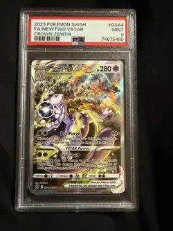 PSA 9 Mewtwo VSTAR FA #GG44/GG70 Crown Zenith Pokemon 2023 - Image 1