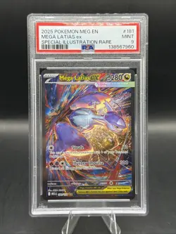 2025 Pokemon Mega Evolution Mega Latias ex Full Art SIR #181/132 PSA 9 - Image 1