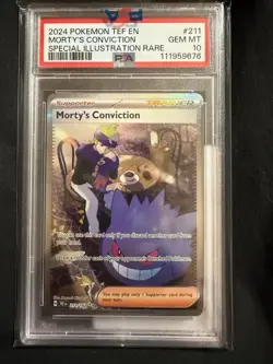 PSA 10 Morty’s Conviction SIR #211/162 Temporal Forces Pokemon 2024 - Image 1