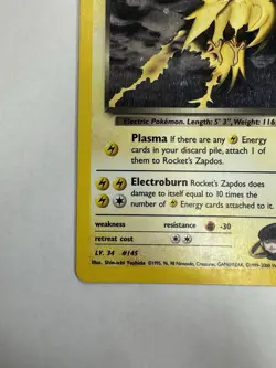 Pokemon Rocket's Zapdos 15/132 Gym Challenge Holo Rare Basic 70 HP English 2000 - Image 3