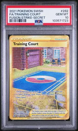 2021 Pokemon SWSH FA/Training Court 282/264 Fusion Strike Secret Rare PSA 10 GEM - Image 1