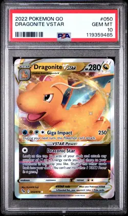 2022 Pokemon Go Dragonite VSTAR #050/078 Gem Mint PSA 10 - Image 1