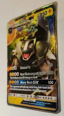 Alolan Golem GX 2017 Pokemon Sun & Moon Crimson Invasion HOLO FULL ART 34/111 - Image 3
