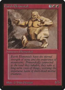 Earth Elemental Limited Edition Beta HP MTG - Image 1