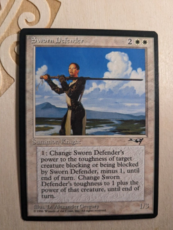 MTG - Sworn Defender - Alliances - White - Knight - Excellent / Near Mint - Image 1