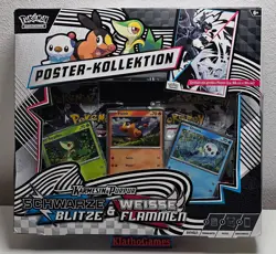 Pokemon Schwarze Blitze & Weisse Flammen Poster Kollektion Deutsch NEU OVP 7111 - Image 1