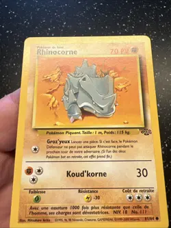 Carte Pokemon Jungle Wizards Rhinocorne 61/64 Edition 2 Unlimited Francais Vf Fr - Image 3
