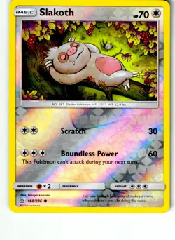Slakoth 168/236 Common Unified Minds Pokemon Reverse Holo Lightly Played - Image 1