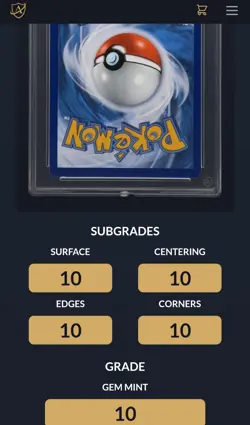 Perfect Subgrades Ace 10 Reshiram Pokemon Stellar Crown Stamped-POP 10~GEM 10 - Image 2