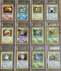 Pokemon Dschungel Set 1. Edition-12 Holos-BGS 9,5 / PSA10 Relaxo, Flamara,Blitza - Image 1