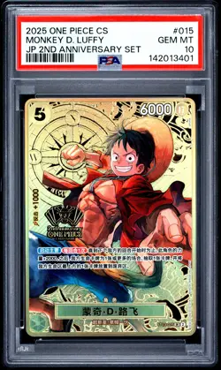 Monkey D. Luffy PSA10 2025 One Piece Simplified Chinese Japanese 2nd Anniversary - Image 1