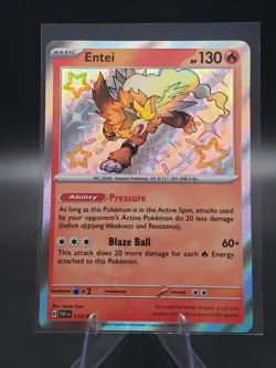 Pokemon TCG Entei Scarlet & Violet: Paldean Fates 112/091 Holo Shiny Rare - Image 1