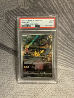 Pokemon Pikachu TCG Scarlet & Violet Card 173/165 Illustration Rare PSA 9 - Image 1