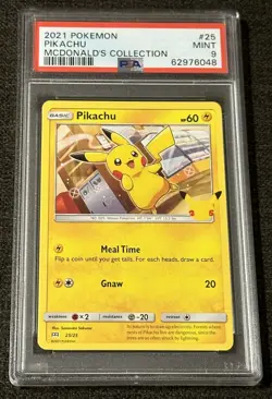 2021 Pokemon Pikachu 25/25 McDonald's Collection PSA 9 Mint - Image 1