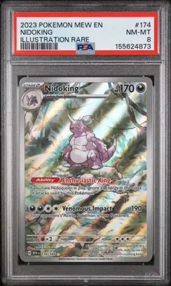 Nidoking 174/165 PSA 8 - English 151 Illustration Rare Pokemon Card - Image 1