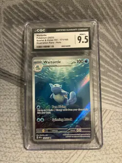 Pokemon TCG Scarlet & Violet Wartortle Illustration Card 171/165 CGC Mint 9.5 - Image 1