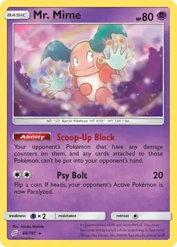 Mr. Mime 66/181 Rare SM - Team Up Pokemon Card - Image 1