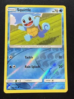 Squirtle 23/181 Reverse Holo Sun & Moon Team Up Set Pokemon Card 2019 (NM/LP) - Image 1