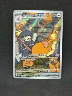 Pokemon TCG Team Rockets Raticate Card 202/182 Destined Rivals Illustration Rare - Image 1