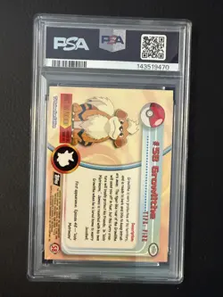 Growlithe #58 - BLACK Logo - HOLO - SERIES 1 - TOPPS Pokemon CARD - PSA 8 NM-MT - Image 2