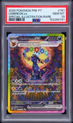 2025 POKEMON PORTUGUESE PRE PT-PRISMATIC EVOLUTIONS #161 UMBREON EX PSA 10 - Image 1