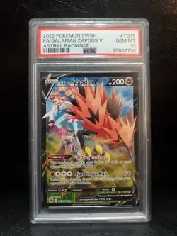 2022 Pokemon Sword & Shield Astral Radiance Fa Galarian Zapdos V #TG19 PSA 10🔥 - Image 1