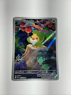 Sewaddle 087/086 Sv: White Flare Holo English Pokemon Illustration Rare - Image 1