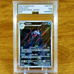 Pokemon SV Paldean Fates Palafin 225/091 AGS Gem-MT 10 Holo Secret Rare 2024 - Image 1