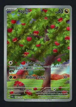 Applin 185/167 SV06: Twilight Masquerade Holofoil Illustration Rare Pokemon TCG - Image 1