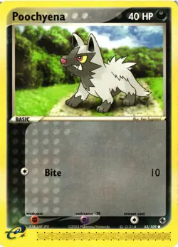Pokemon TCG Poochyena Common Ruby and Sapphire 63/109 MP - Image 1