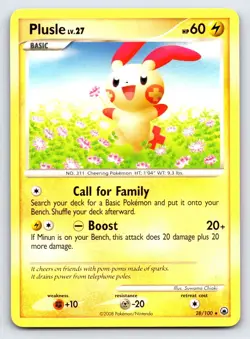 Plusle 28/100 Rare Majestic Dawn Pokemon Lightly Played - Image 1