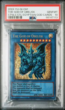 2024 YU-GI-OH! STAINLESS STEEL EGYPTIAN GOD CARDS THE GOD OF OBELISK PSA 10 - Image 1