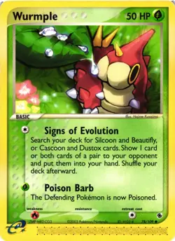 Pokemon TCG EX Ruby Sapphire Wurmple 78/109 Common VLP - Image 1