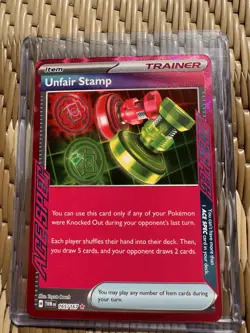 Pokemon Unfair Stamp ACE SPEC Rare Trainer Sv06 Twilight Masquerade 165/167 Hol… - Image 1