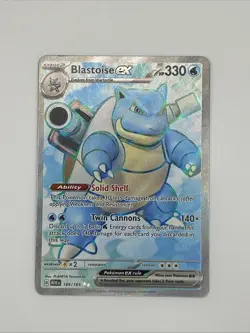 Pokemon Blastoise ex 184/165 Scarlet & Violet 151 Full Art Holo Ultra Rare - Image 1